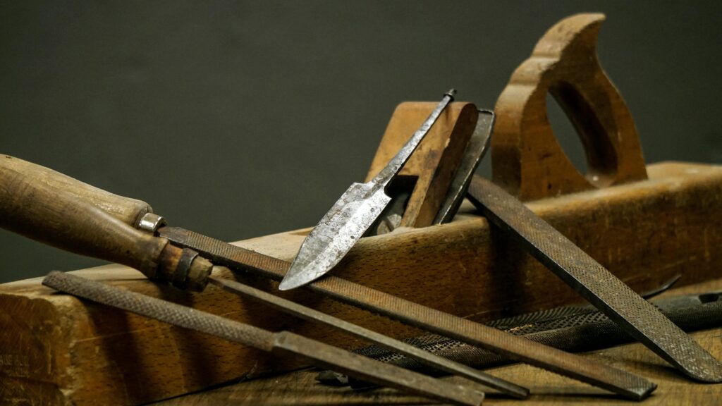 vintage wooden carpentry hand tools