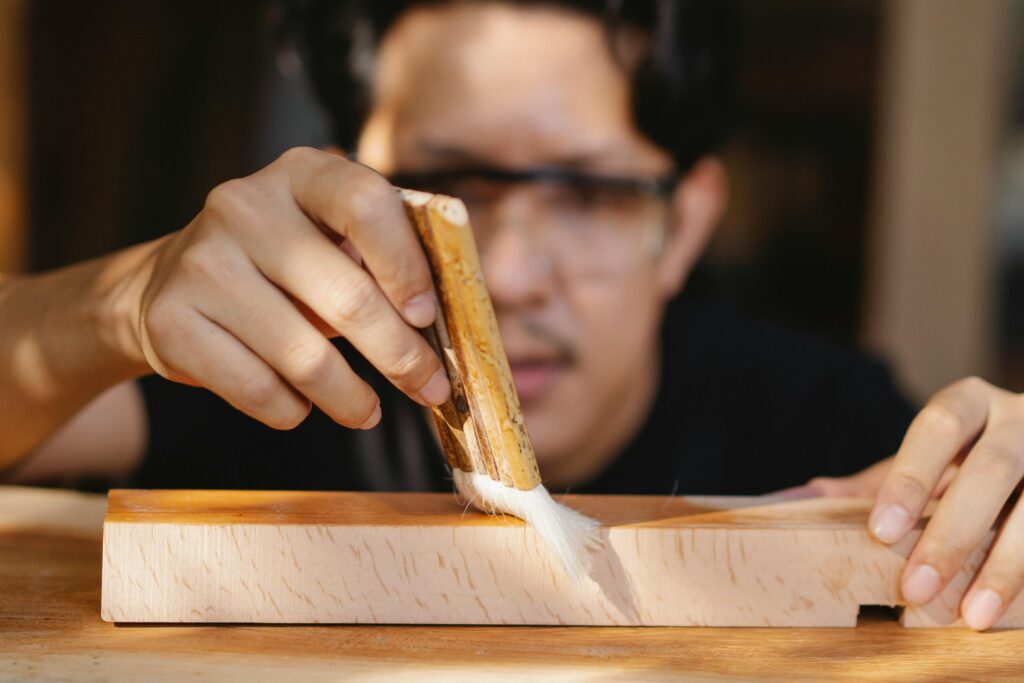 Craftsman detailing bespoke wooden joinery