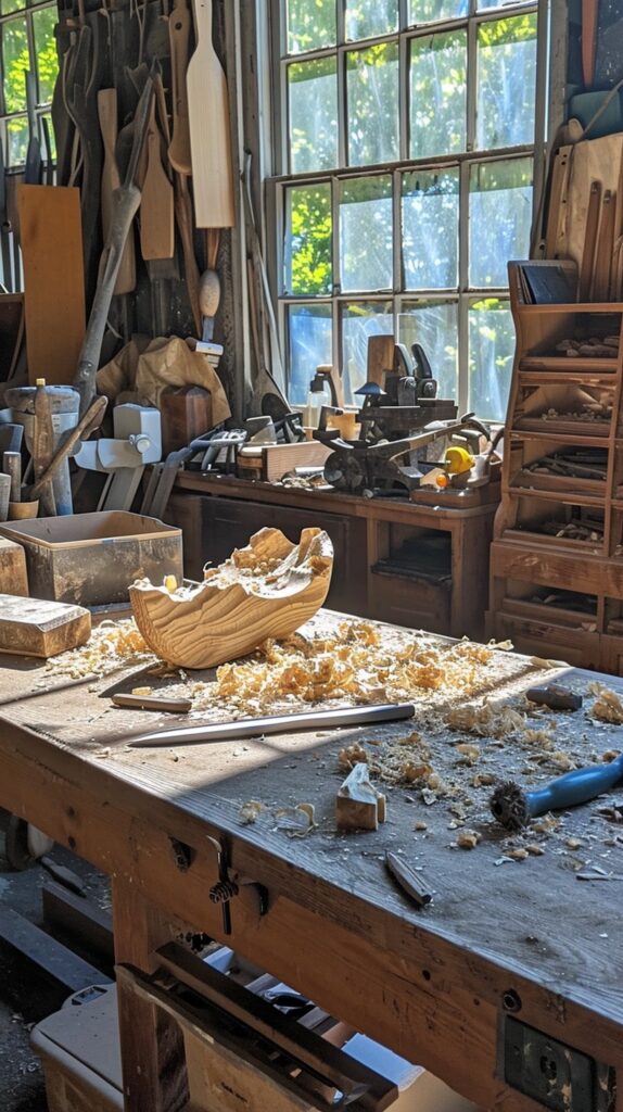 Craftsman comparing carpentry joinery techniques
