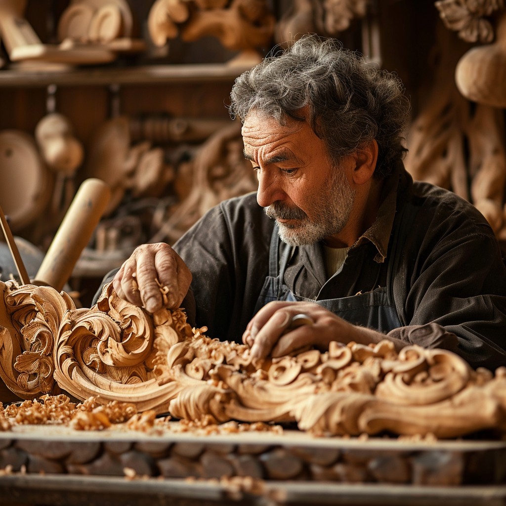 carpenter crafting custom wooden masterpiece