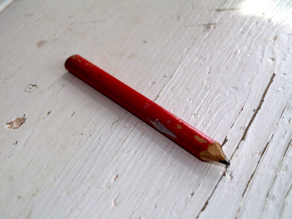 carpenter pencil marking hardwood precisely
