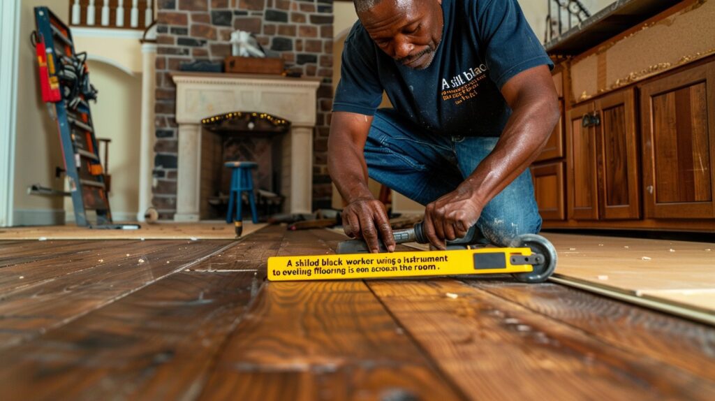 skilled carpenter measuring luxury woodwork
